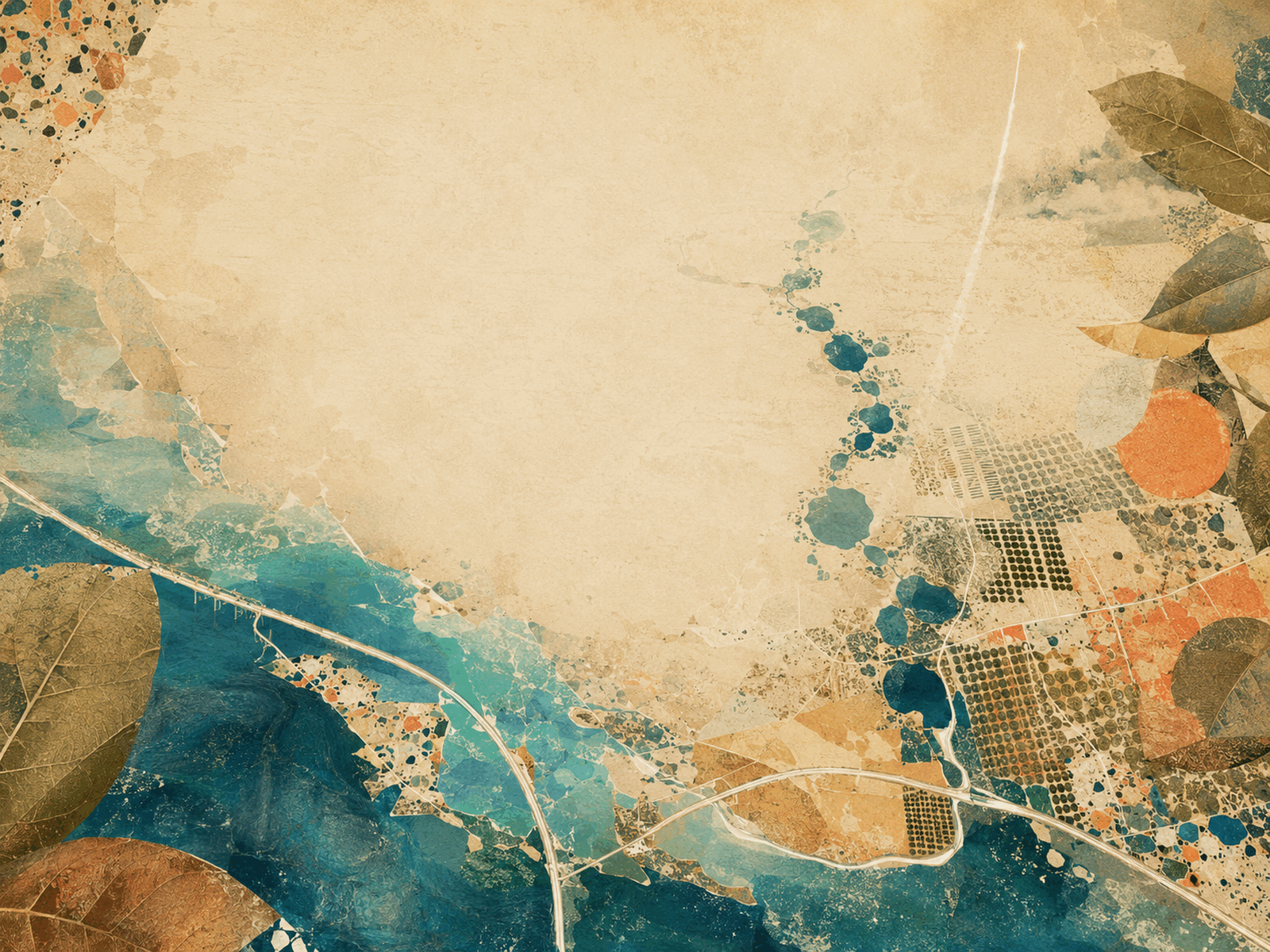 Conceptual cartographic collage evoking Central Florida